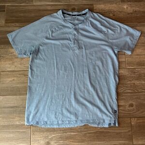 GAP Mens XL Light Blue Short Sleeve Henley‎ Shirt Cotton Casual Top